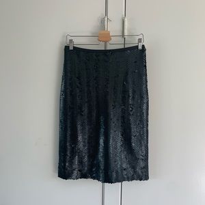 J Crew Black sequined pencil skirt